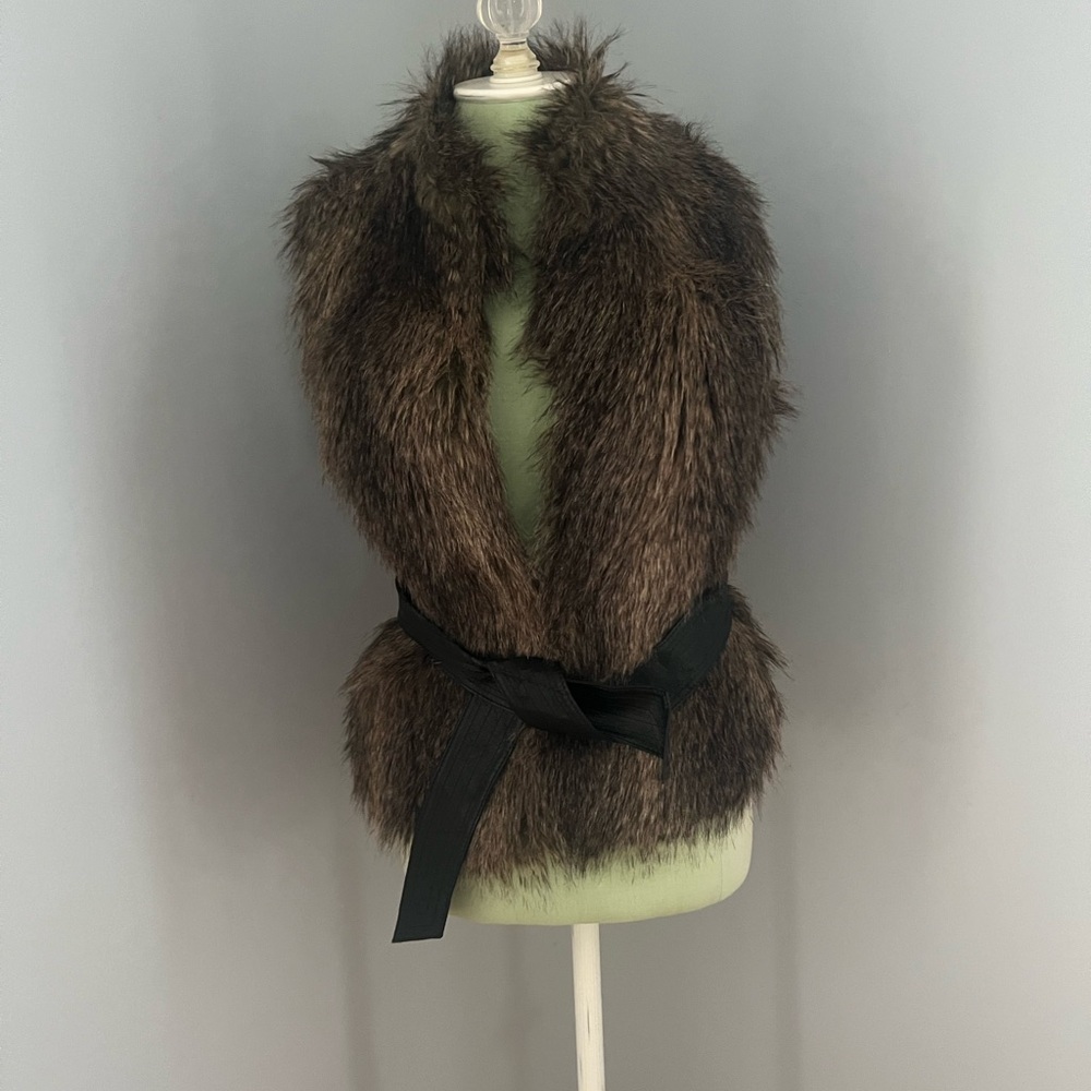 H&M Brown Teddy Jacket with Black Belt